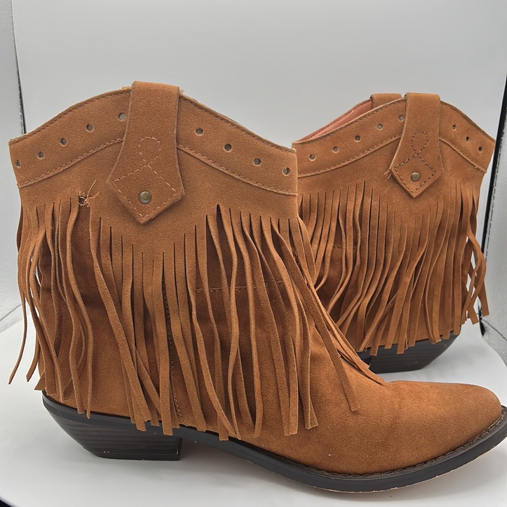 Miranda by Miranda Lambert Women's Light Brown Boots With Tassels Sz. 7.5M - Picture 6 of 12
